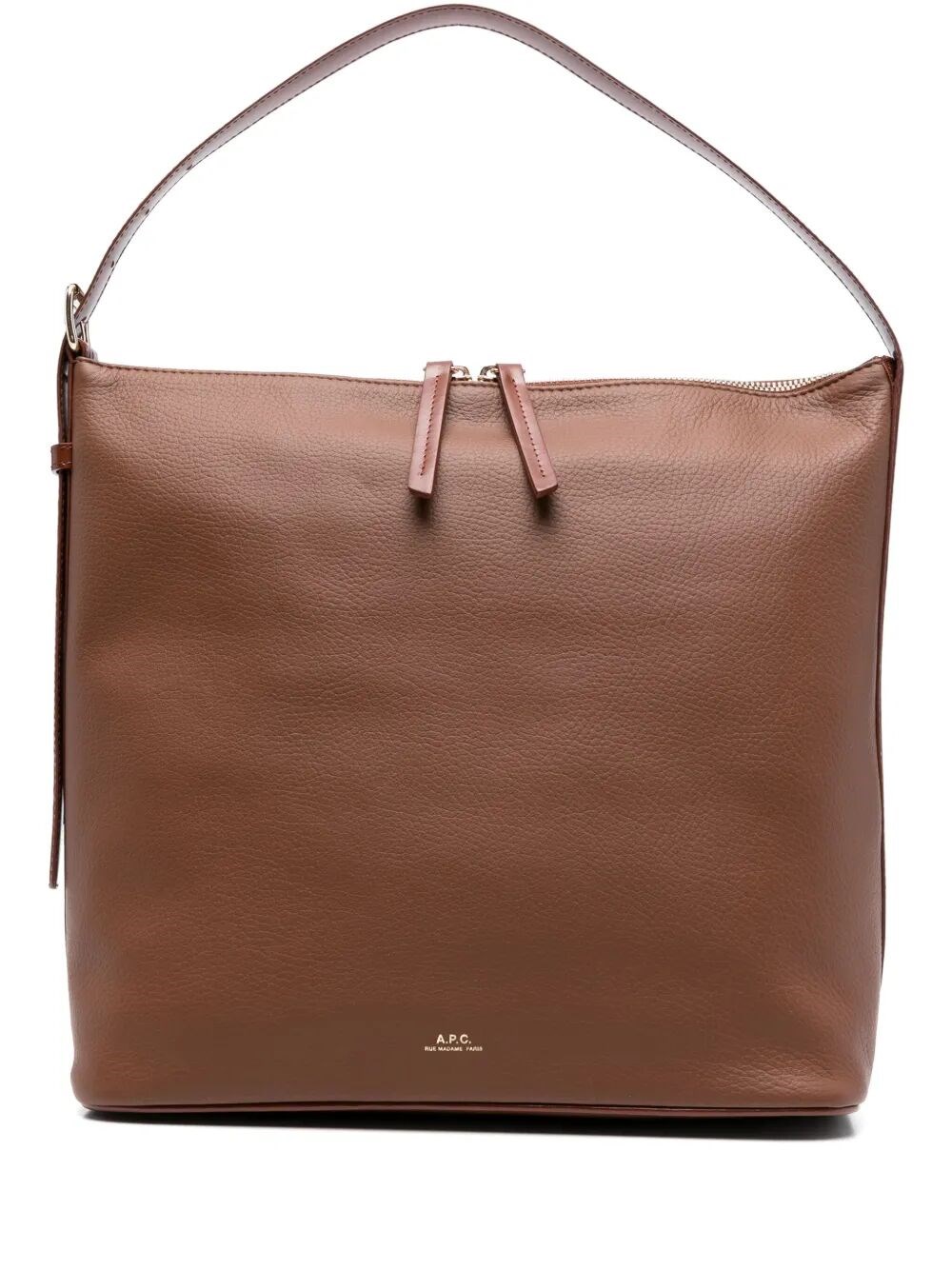 Apc A.p.c. Vera Shoulder In Grained Leather Bags In Brown