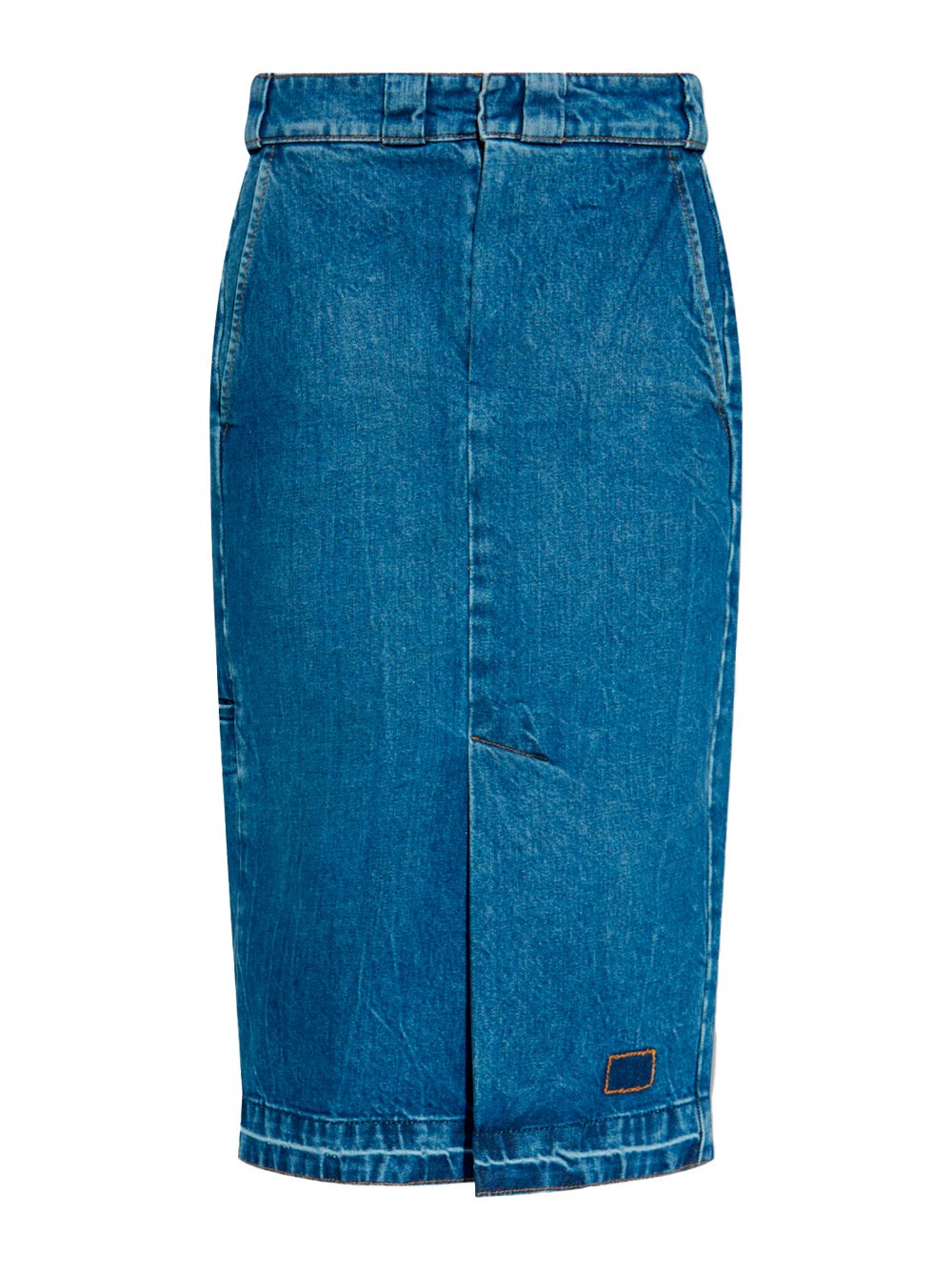 DENIM PENCIL SKIRT WITH SLITS