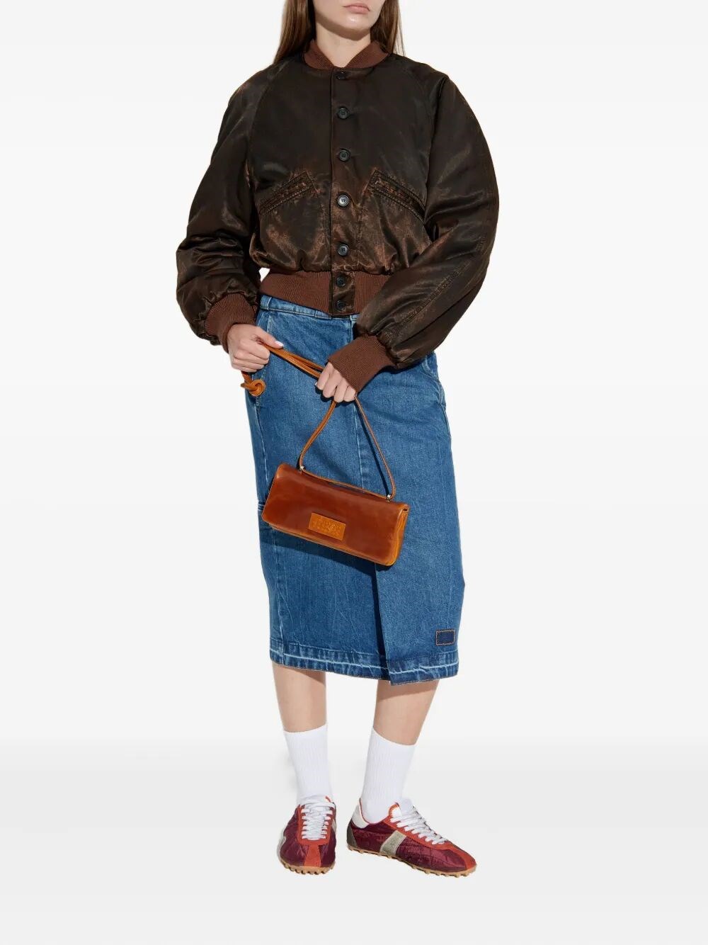 DENIM PENCIL SKIRT WITH SLITS