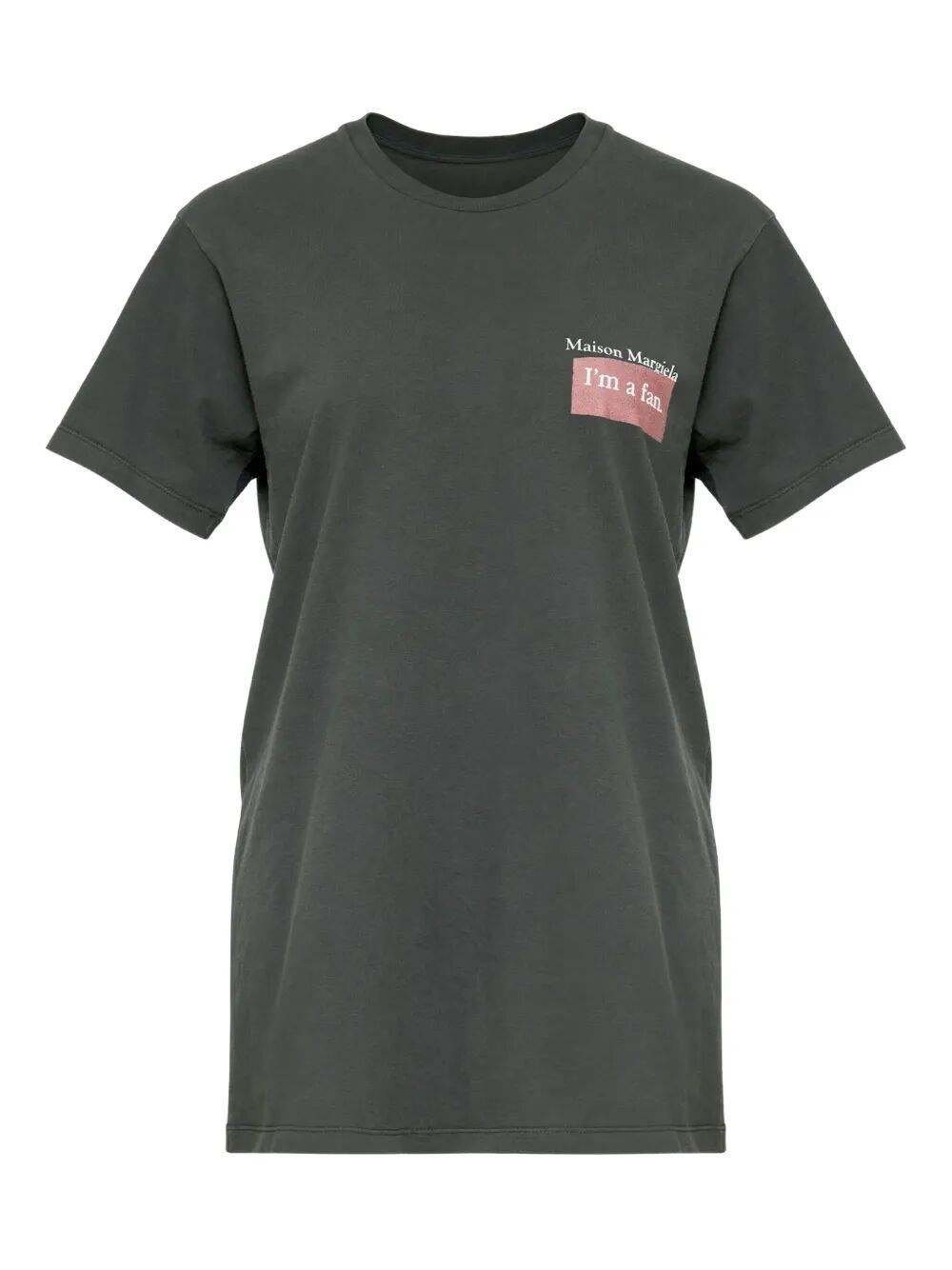 Maison Margiela Charcoal Brand-print Crewneck Cotton-jersey T-shirt In Gray