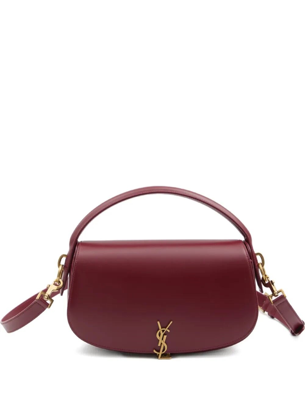 Saint Laurent Voltaire Bag In Box Leather In Red