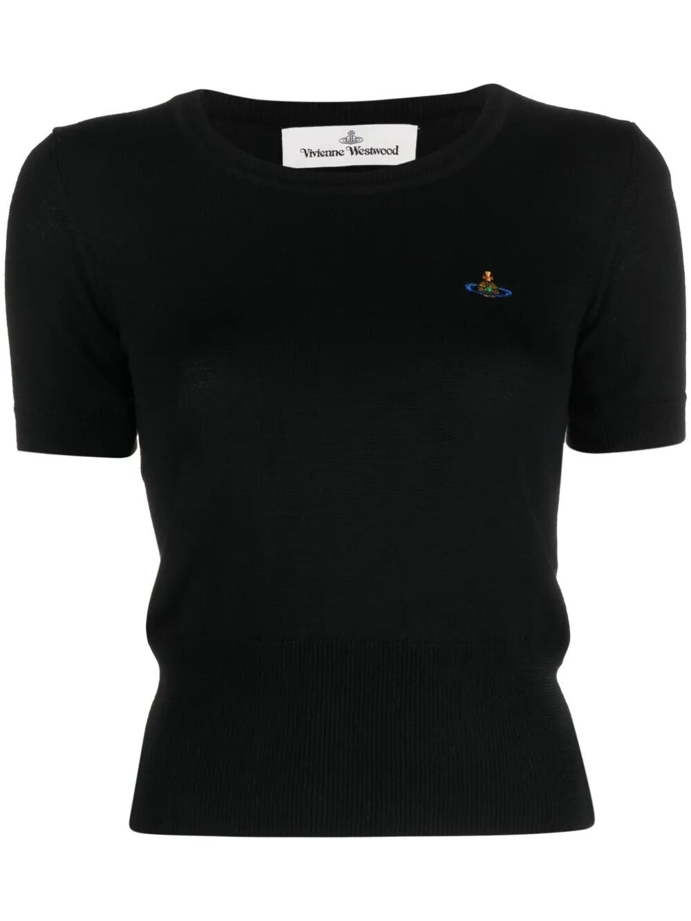 Vivienne Westwood Bea Knitted Short-sleeved Top In Black