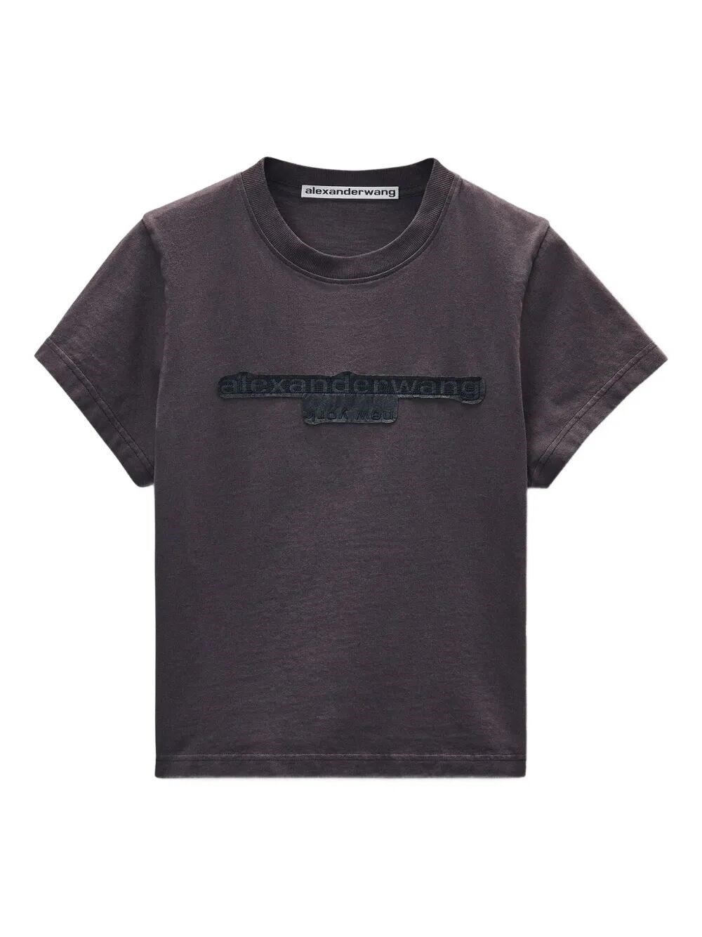 Alexander Wang Reverse Embroidery Logo Washed Jersey T-shirt Clothing In Black