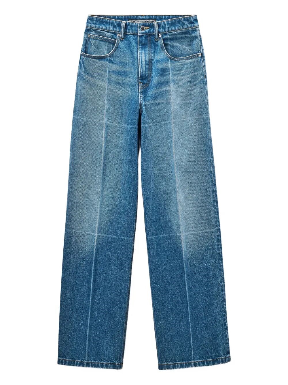 Alexander Wang Foldline Wide Straight-leg Jeans Clothing In Blue