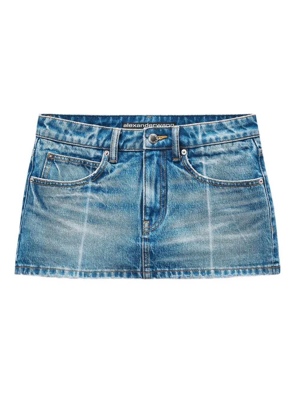 Alexander Wang Foldline Denim Skort Clothing In Multi
