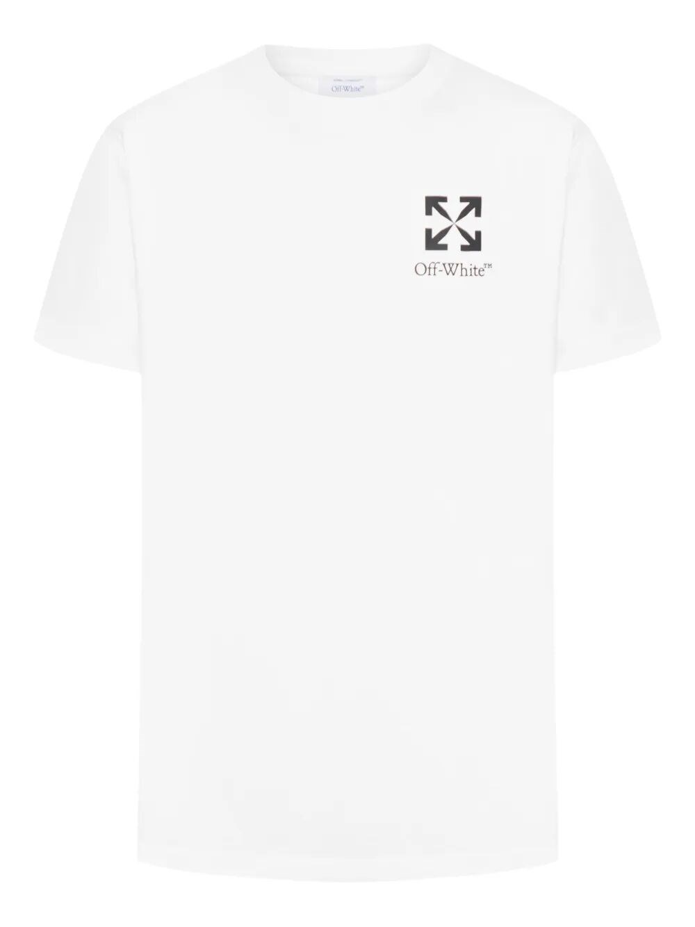 Off-white Arrow Print Slim Fit Cotton T-shirt In White