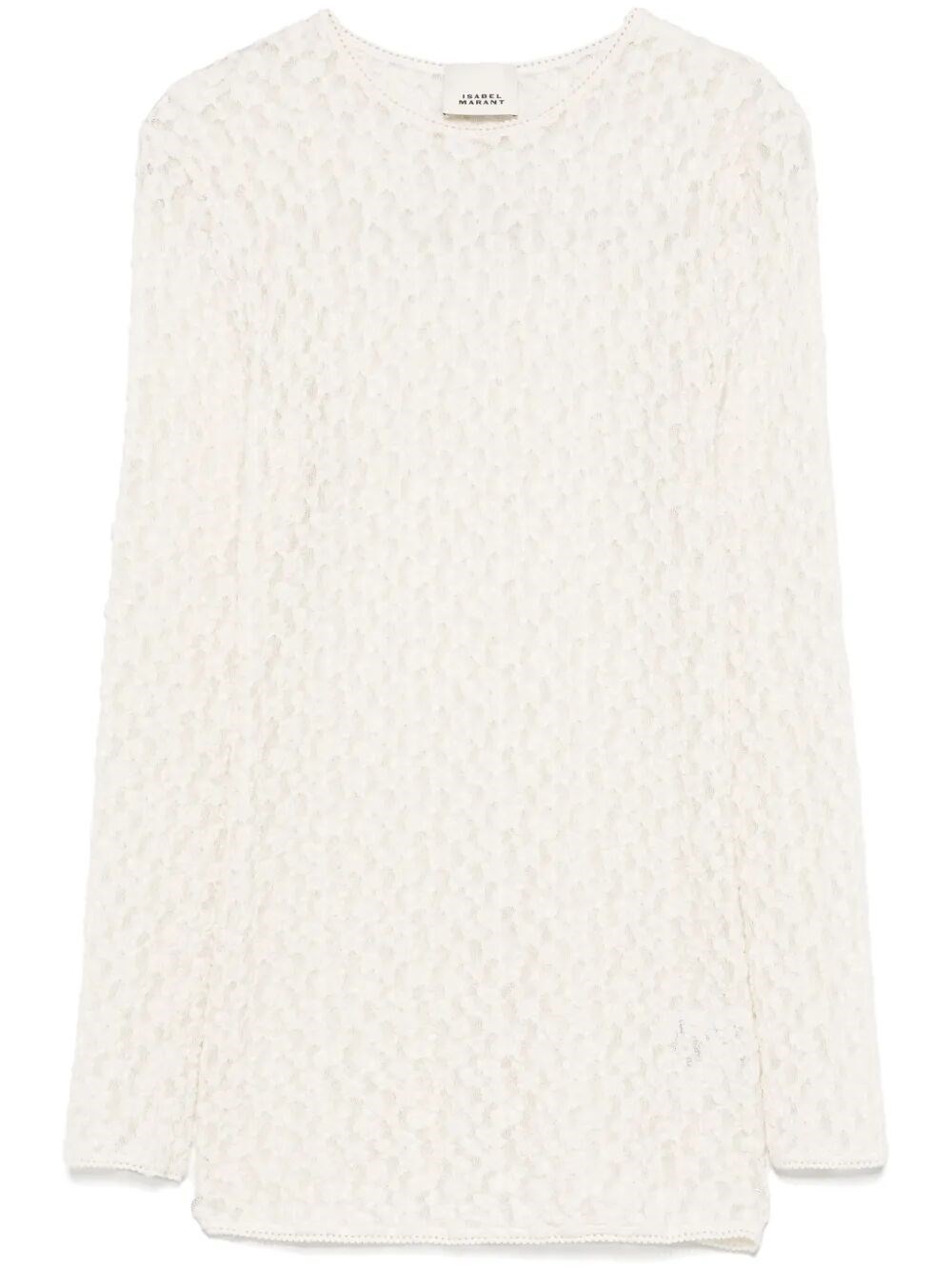 Isabel Marant Gaelle Long-sleeved Stretch Lace Top In Nude