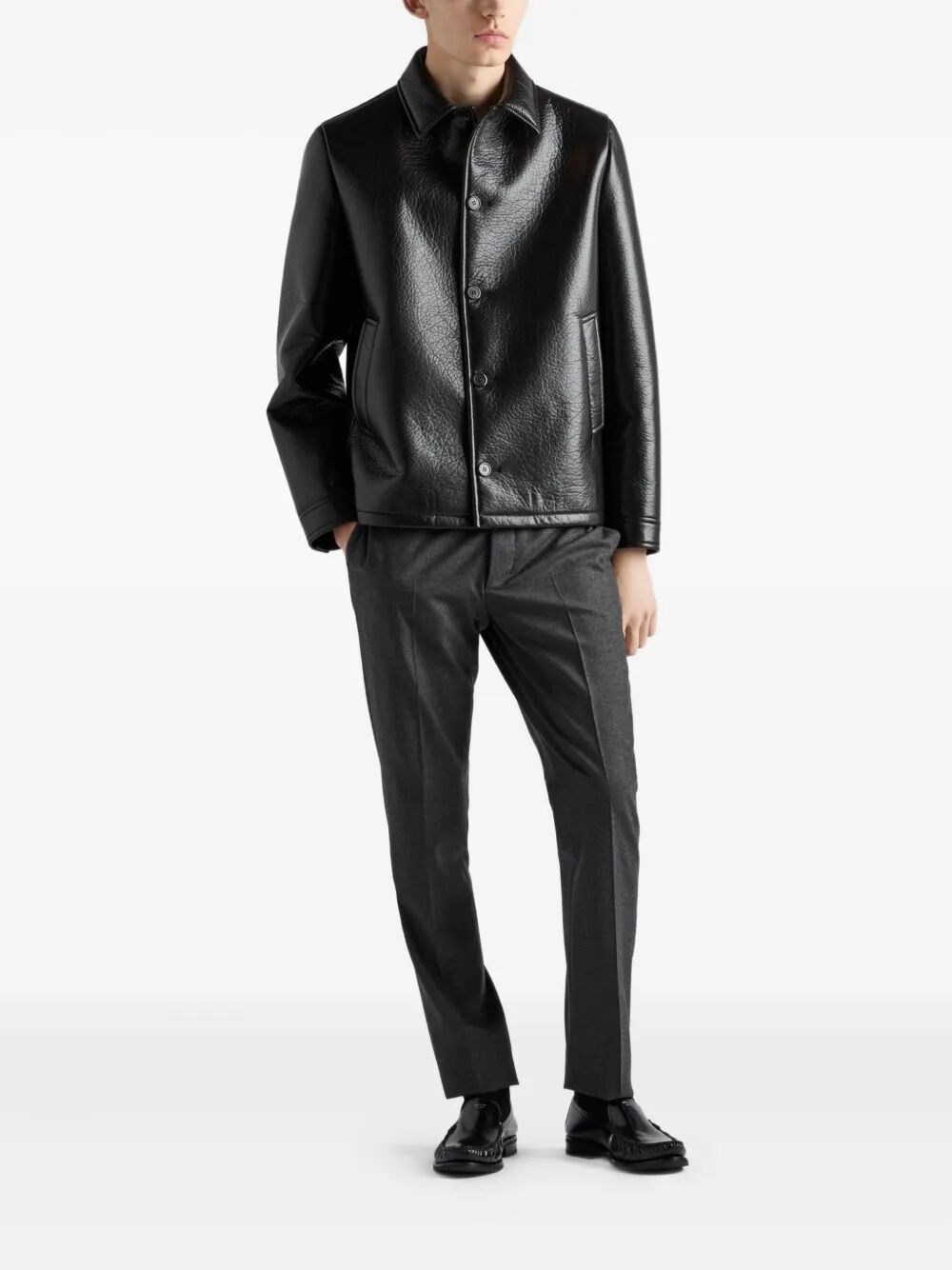 NAPPA LEATHER CABAN JACKET