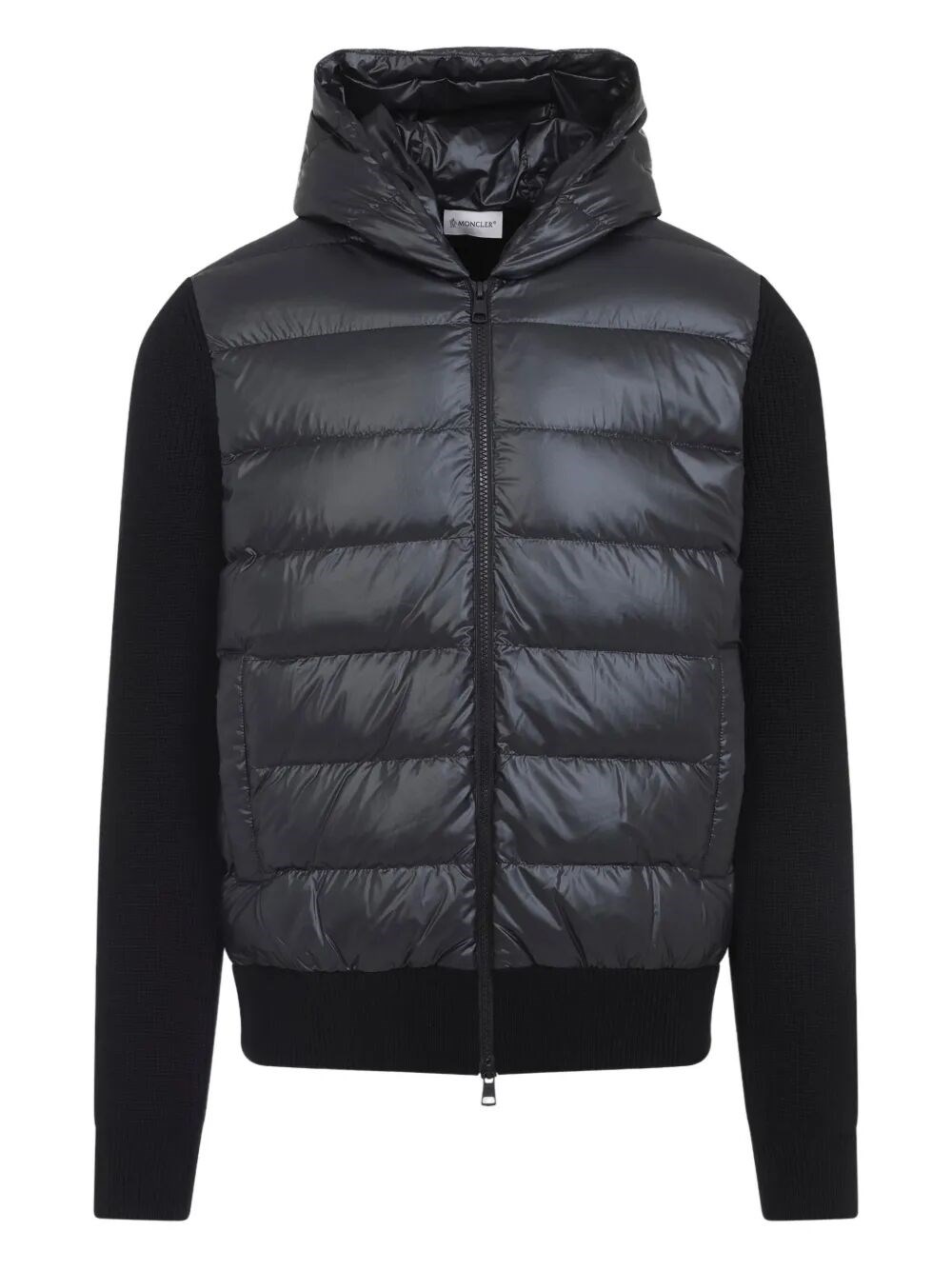 Moncler Padded Wool Zip-up Hoodie Clothing In Blue
