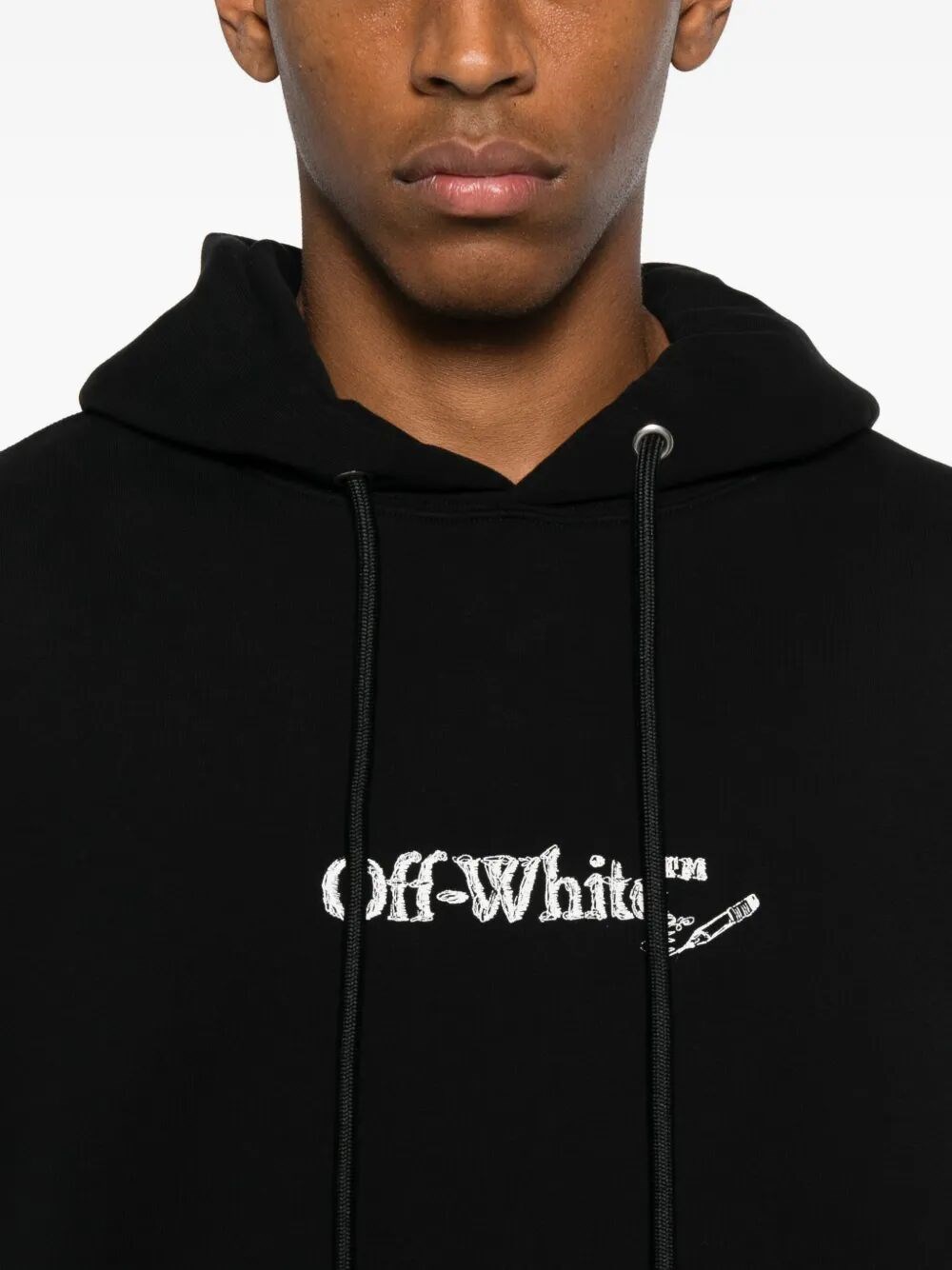 BACK AND FRONT LOGO-EMBROIDERED HOODIE