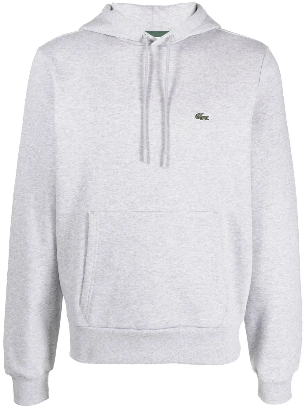 Lacoste Fleece Hoodie With Drawstring And Pocket In Gray
