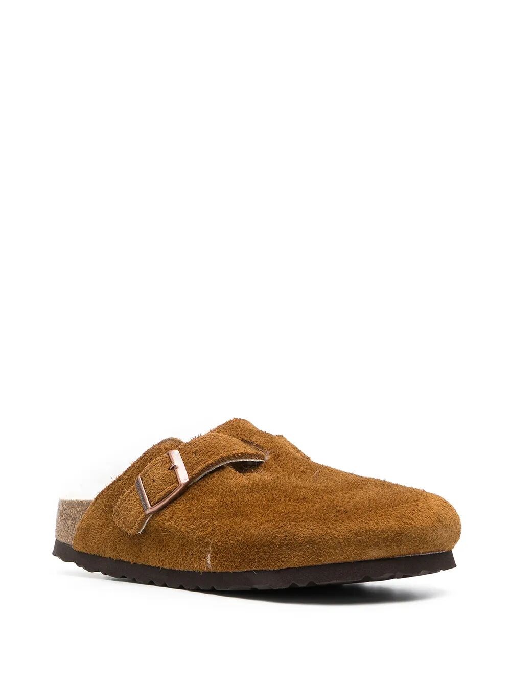 BOSTON SUEDE MULE WITH LAMB FUR LINING
