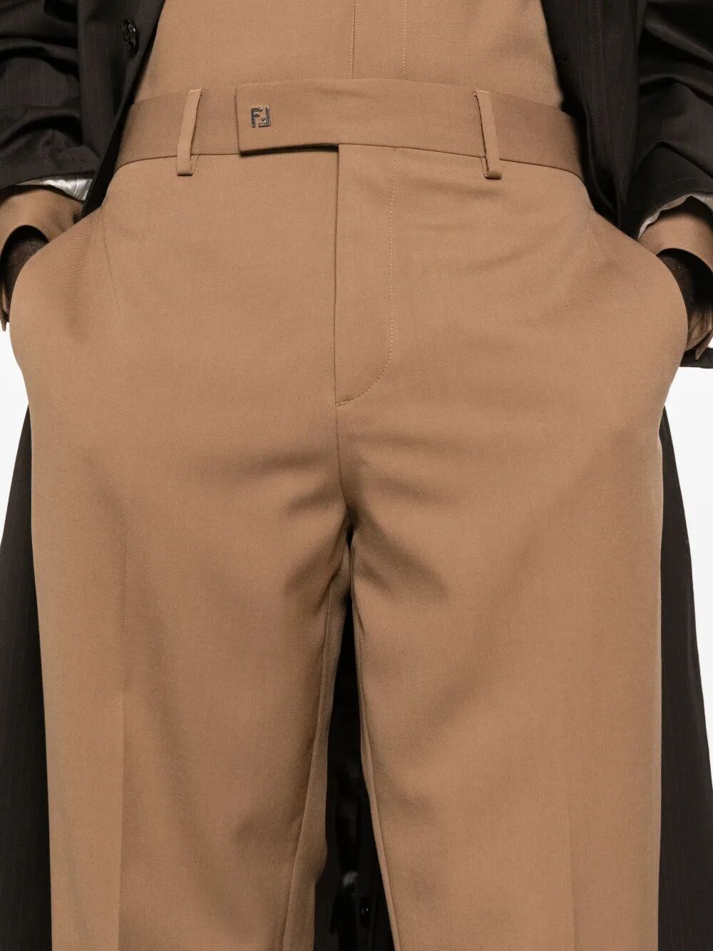 RUST WOOL CIGARETTE TROUSERS