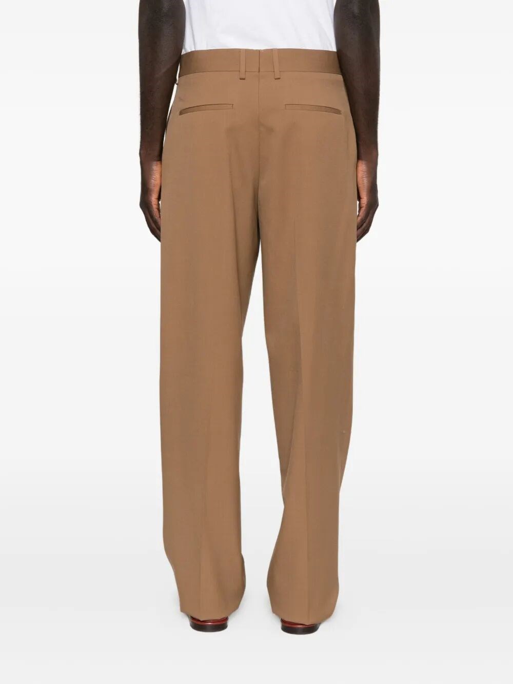 RUST WOOL CIGARETTE TROUSERS