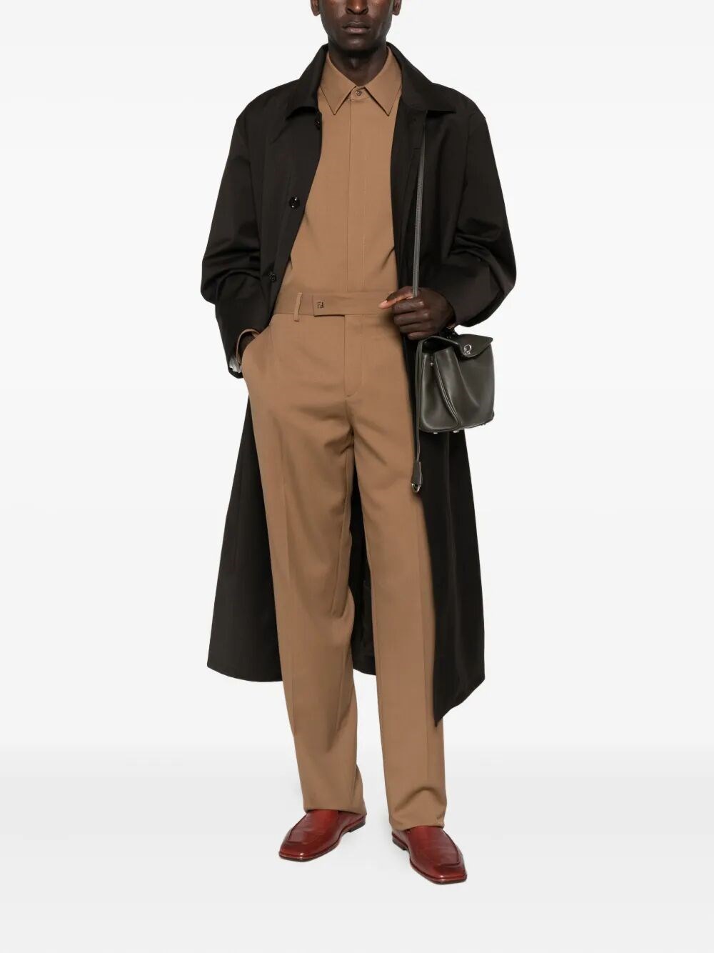 RUST WOOL CIGARETTE TROUSERS