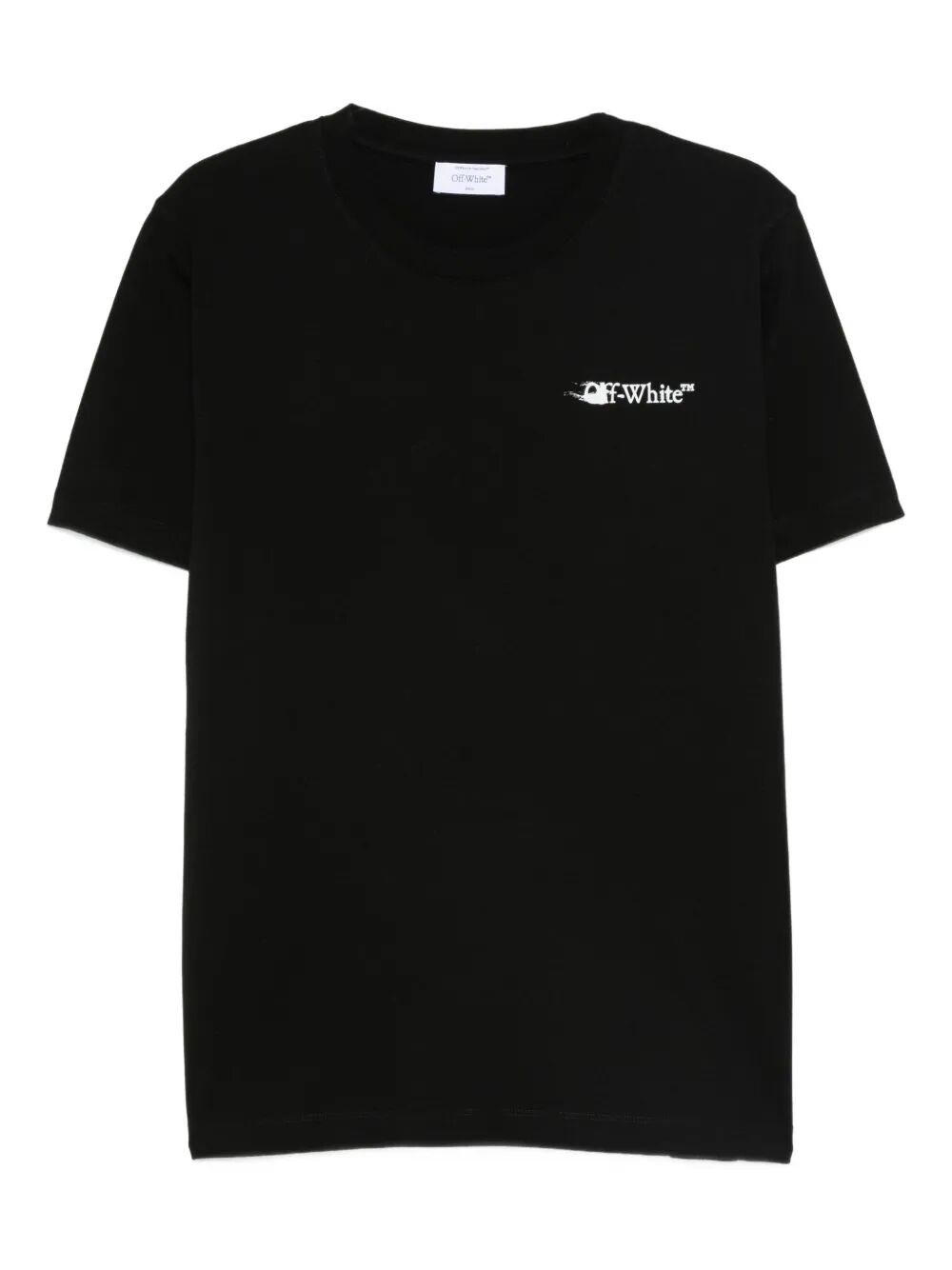 Off-white Back Print Slim Fit Cotton T-shirt In Black