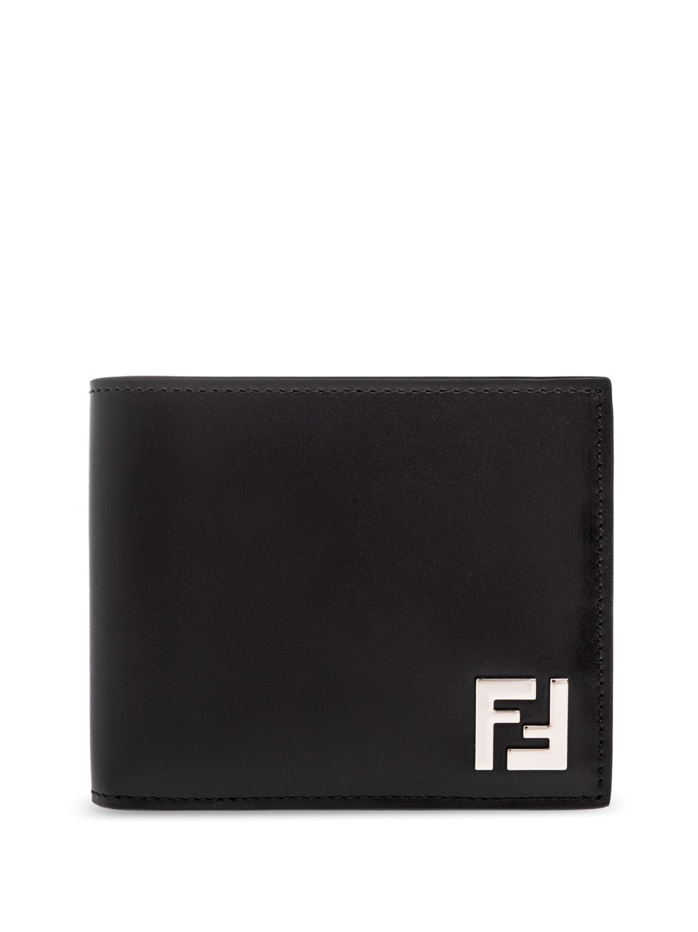 Fendi Ff Print Leather Bi-fold Wallet In Black