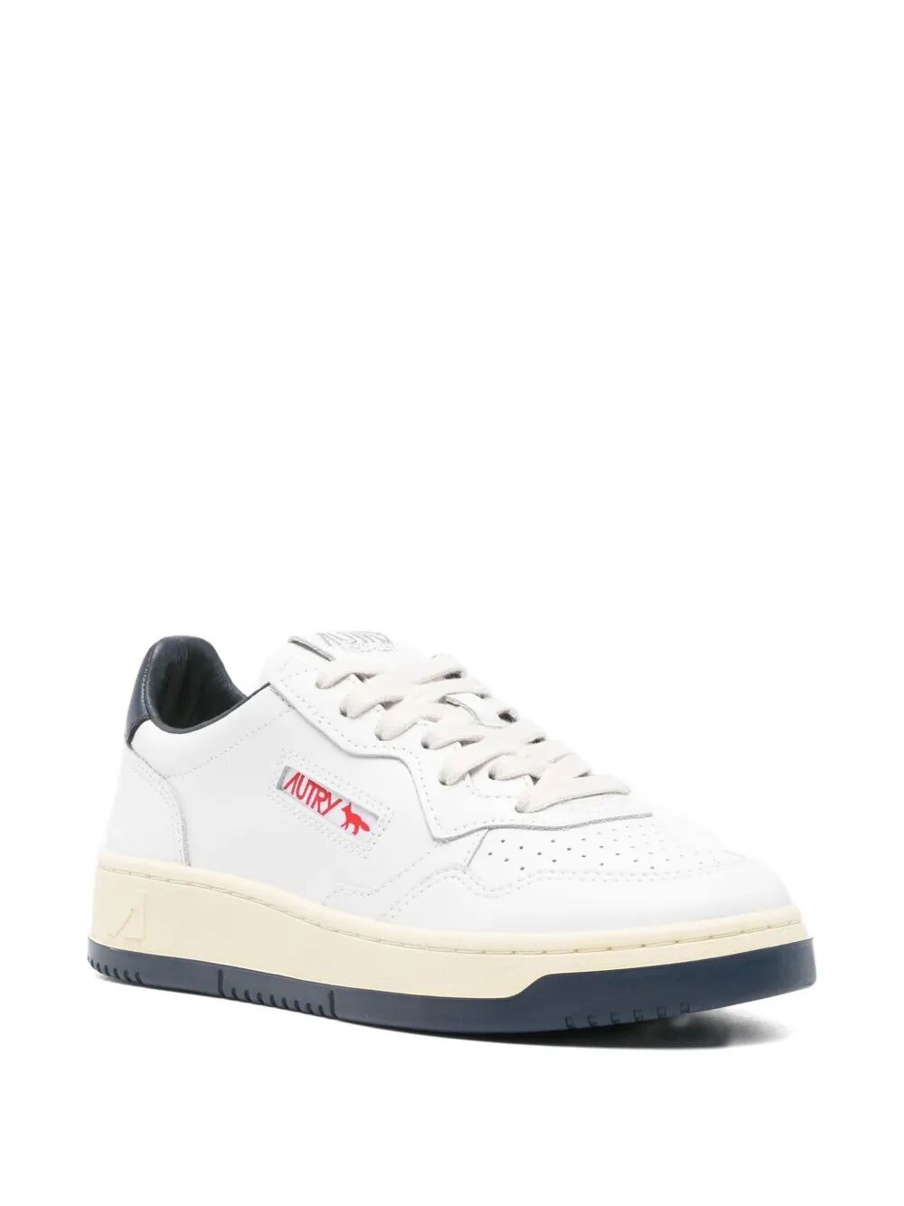 MEDALIST LOW `MAISON KITSUNÉ` SNEAKERS IN WHITE AND BLUE LEATHER