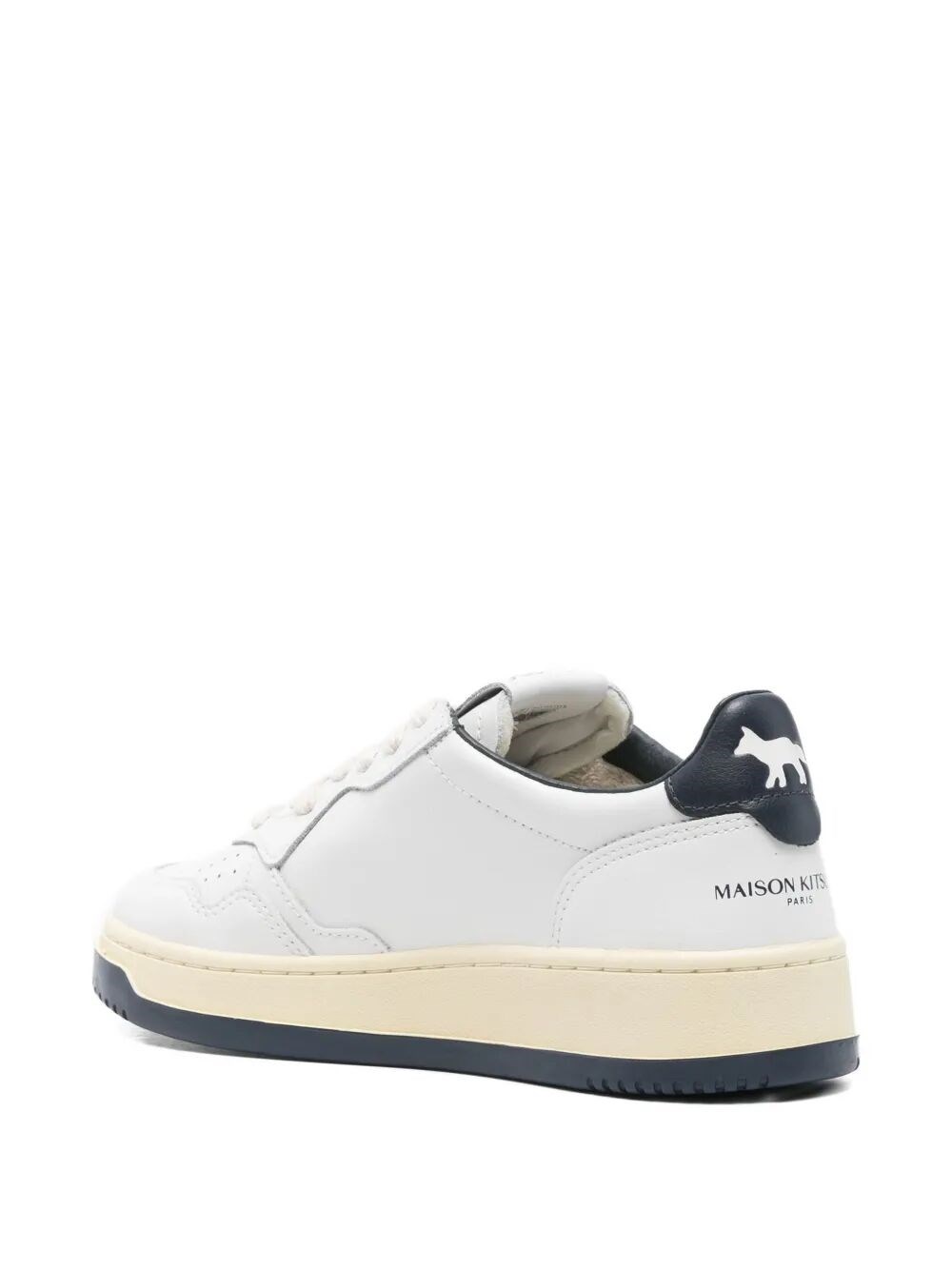 MEDALIST LOW `MAISON KITSUNÉ` SNEAKERS IN WHITE AND BLUE LEATHER