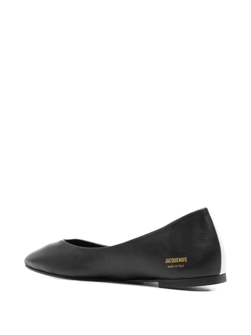 LES BALLERINES OVALO IN TWO-TONED LEATHER