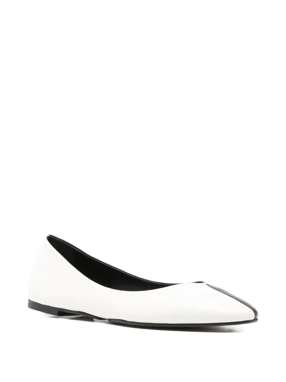 LES BALLERINES OVALO IN TWO-TONED LEATHER