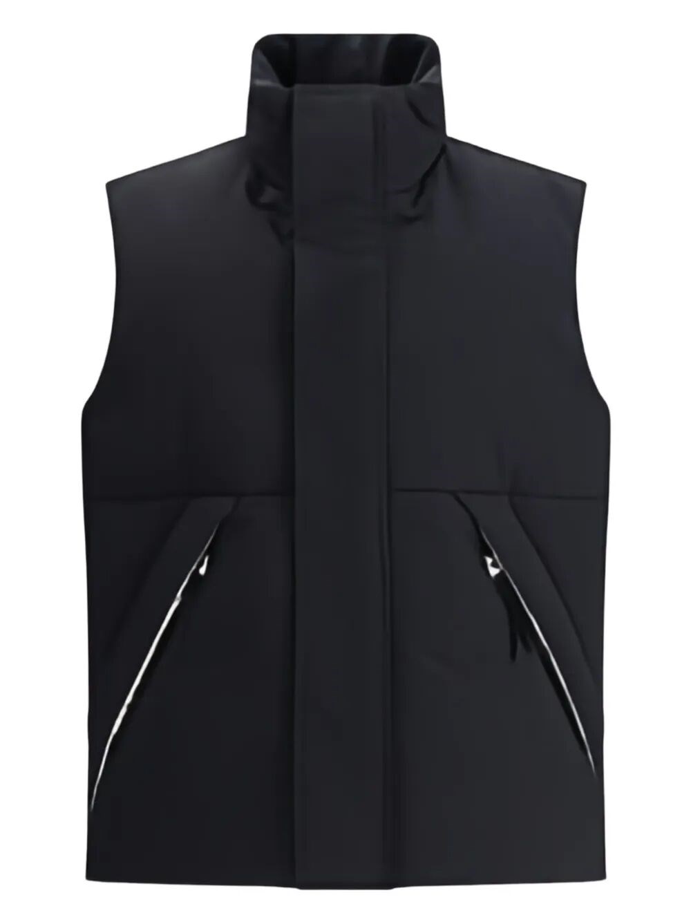 Laminar Padded And Quilted Sleeveless Jacket In Black