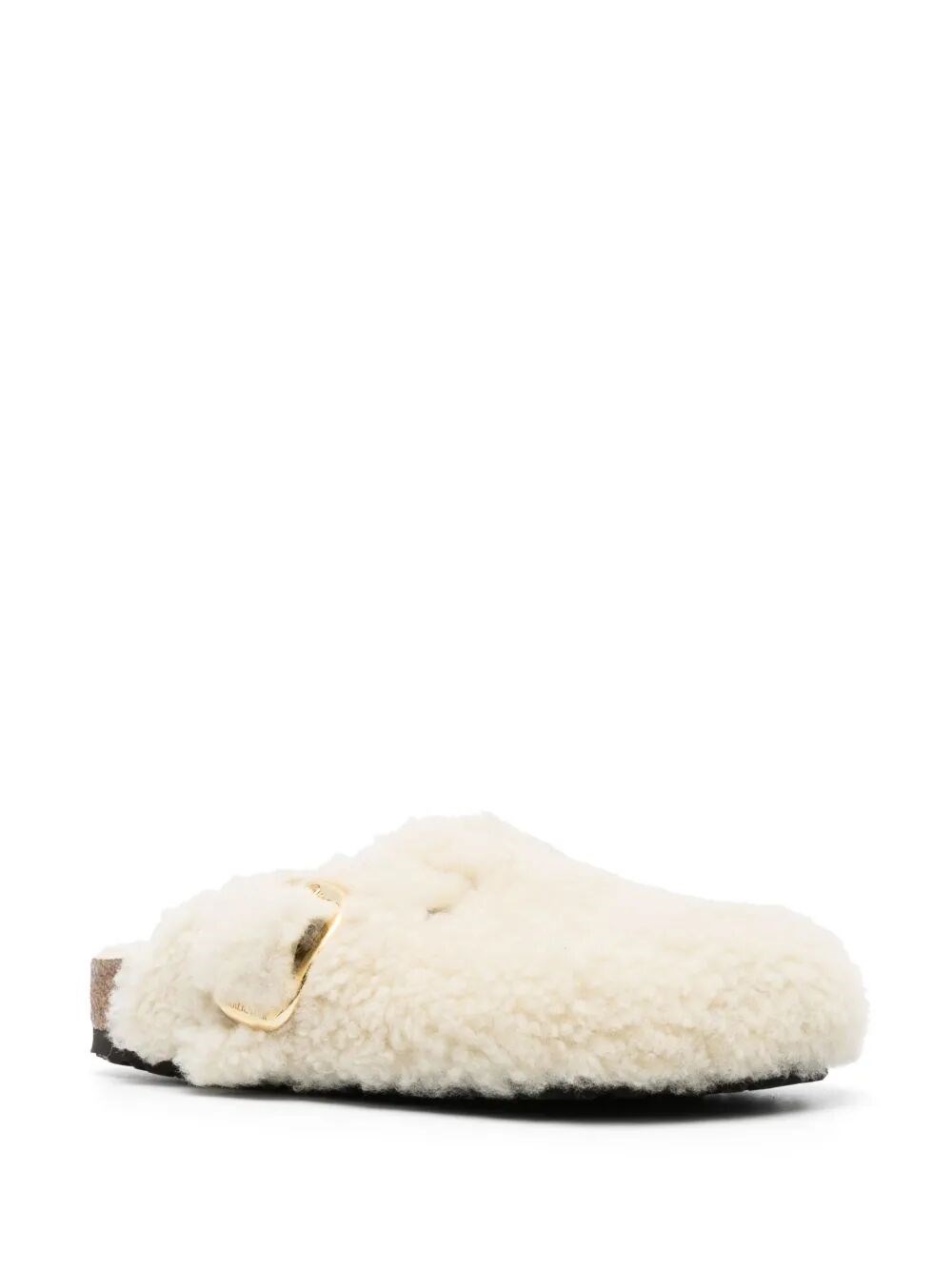 SHEARLING BOSTON BIG BUCKLE MULE