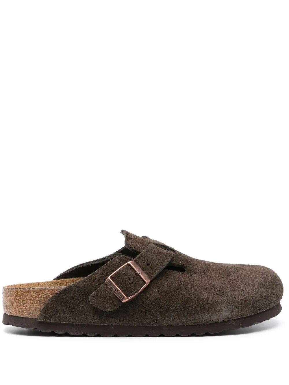 Birkenstock Boston Unisex Suede Mule In Brown