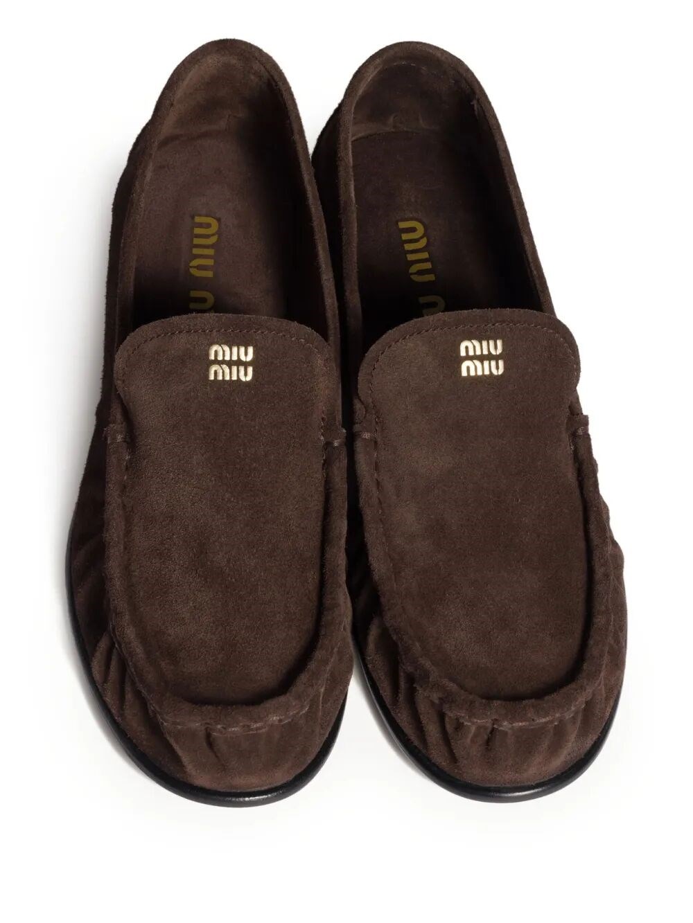 SUEDE GATHERED LOAFERS