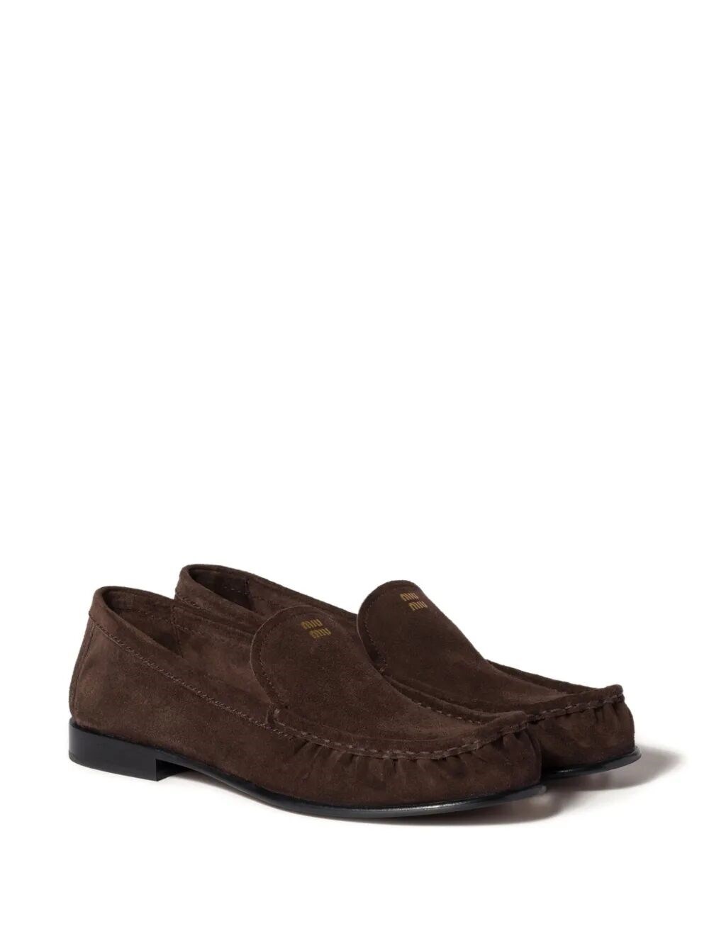 SUEDE GATHERED LOAFERS