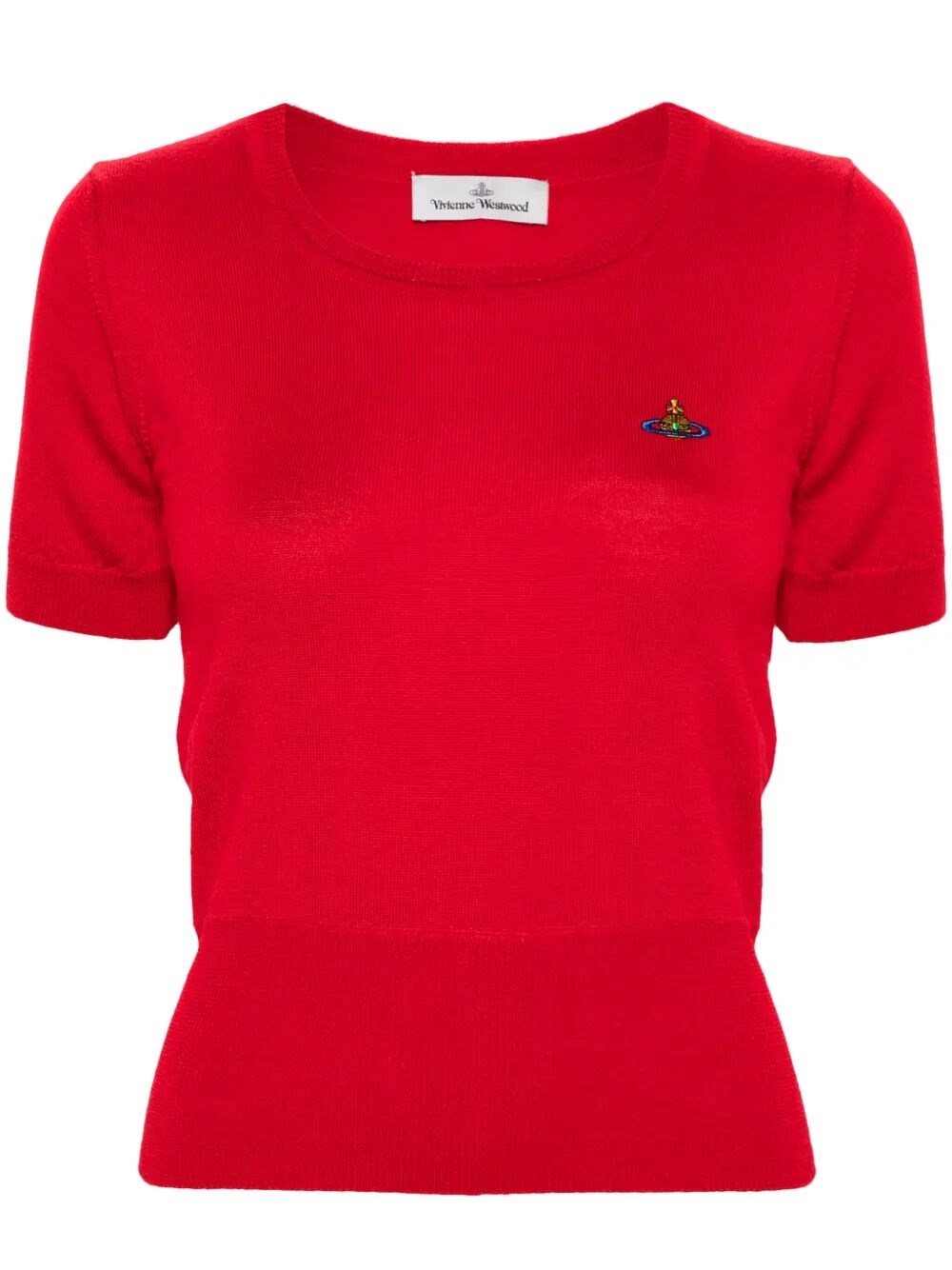 Vivienne Westwood Bea Knitted Short-sleeved Top In Red