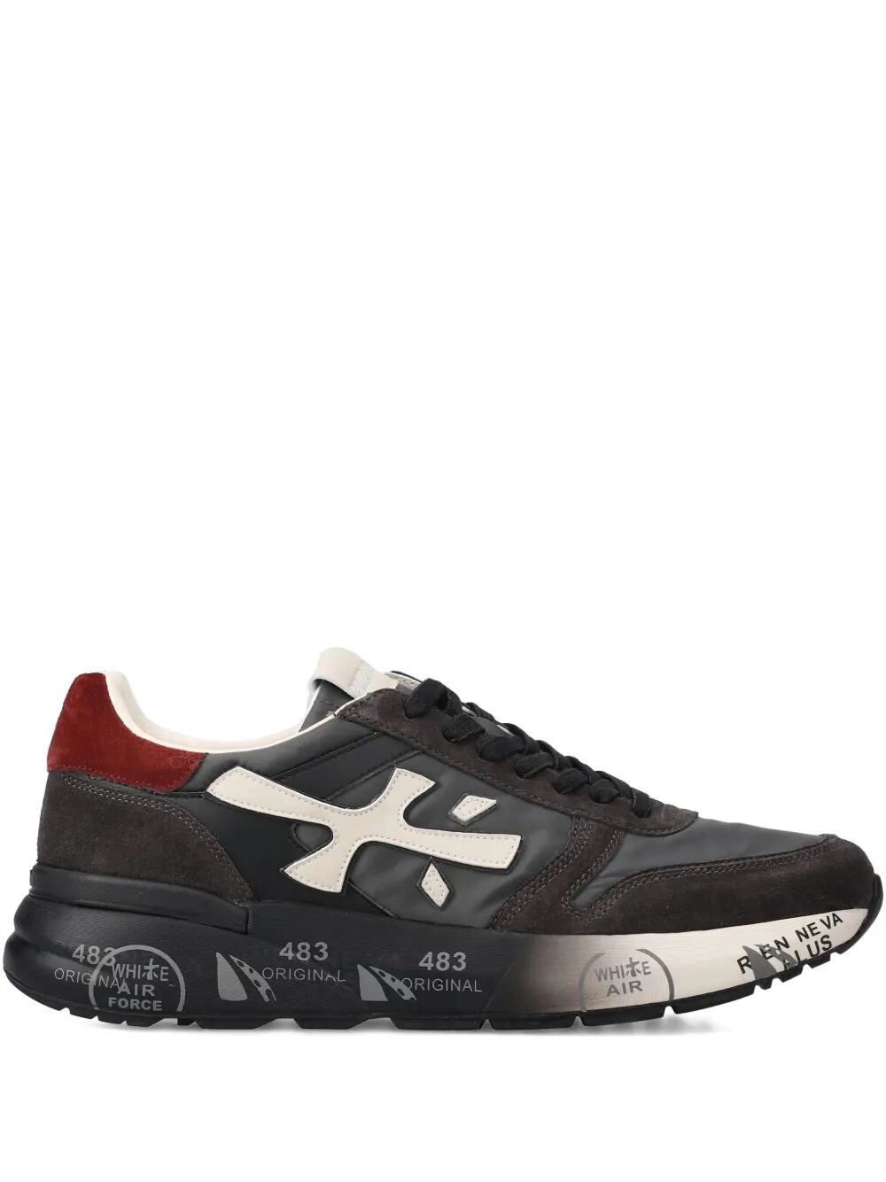 Premiata Casual Low Top Sneakers With Suede Accents In Brown