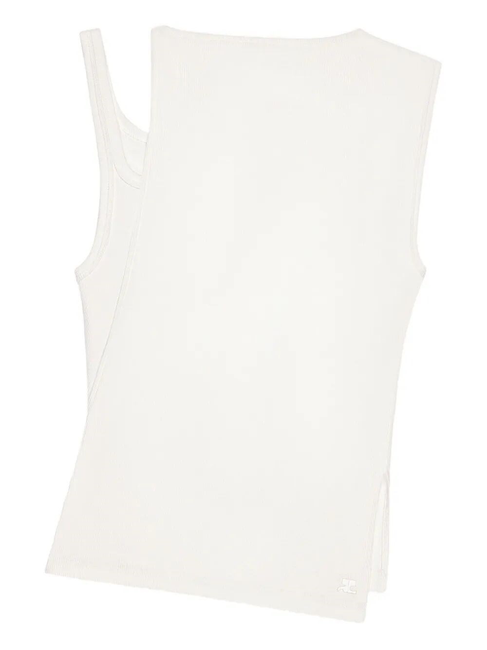 Courrèges Oblique 90`s Rib Top Clothing In Neutral