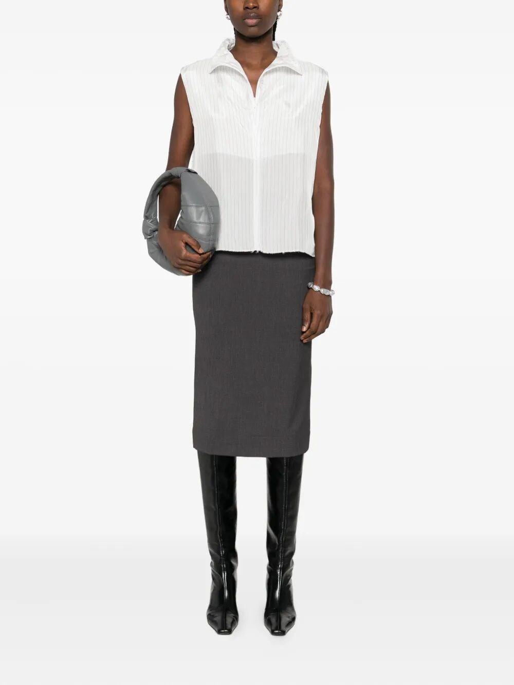 SLEEVELESS BLOUSE WITH ZIP