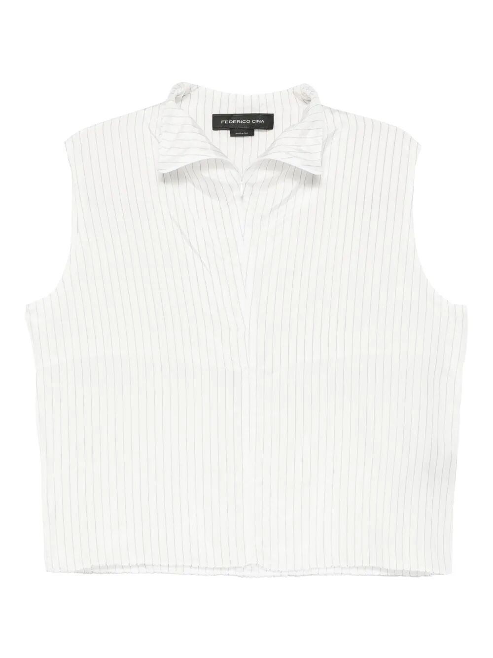 Federico Cina Sleeveless Blouse With Zip Clothing In White