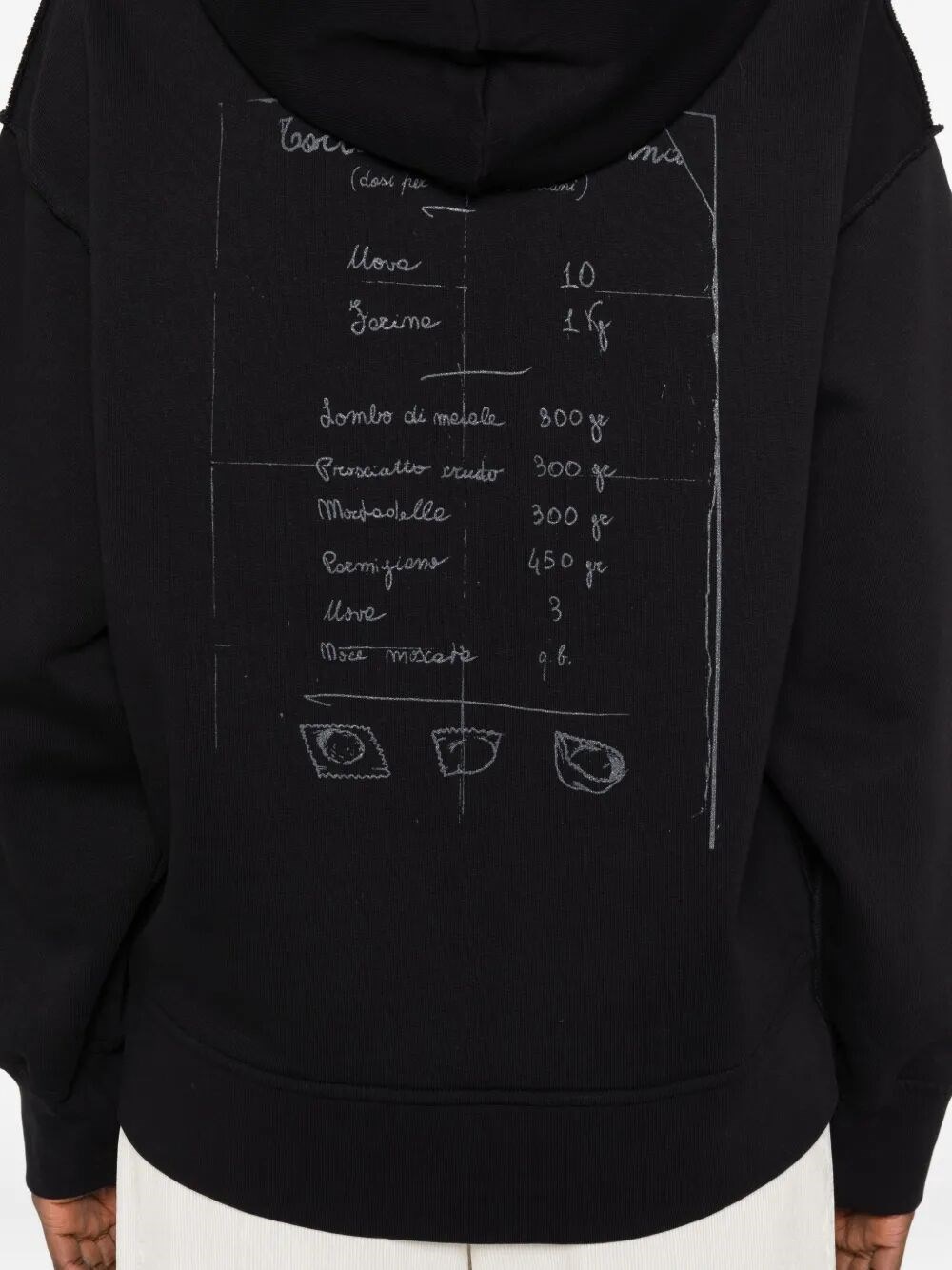 TORTELLINO RECIPE COTTON HOODIE 