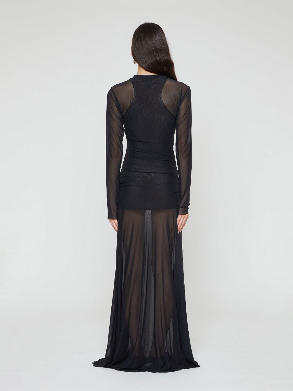 SHEER LAYERED LONG DRESS
