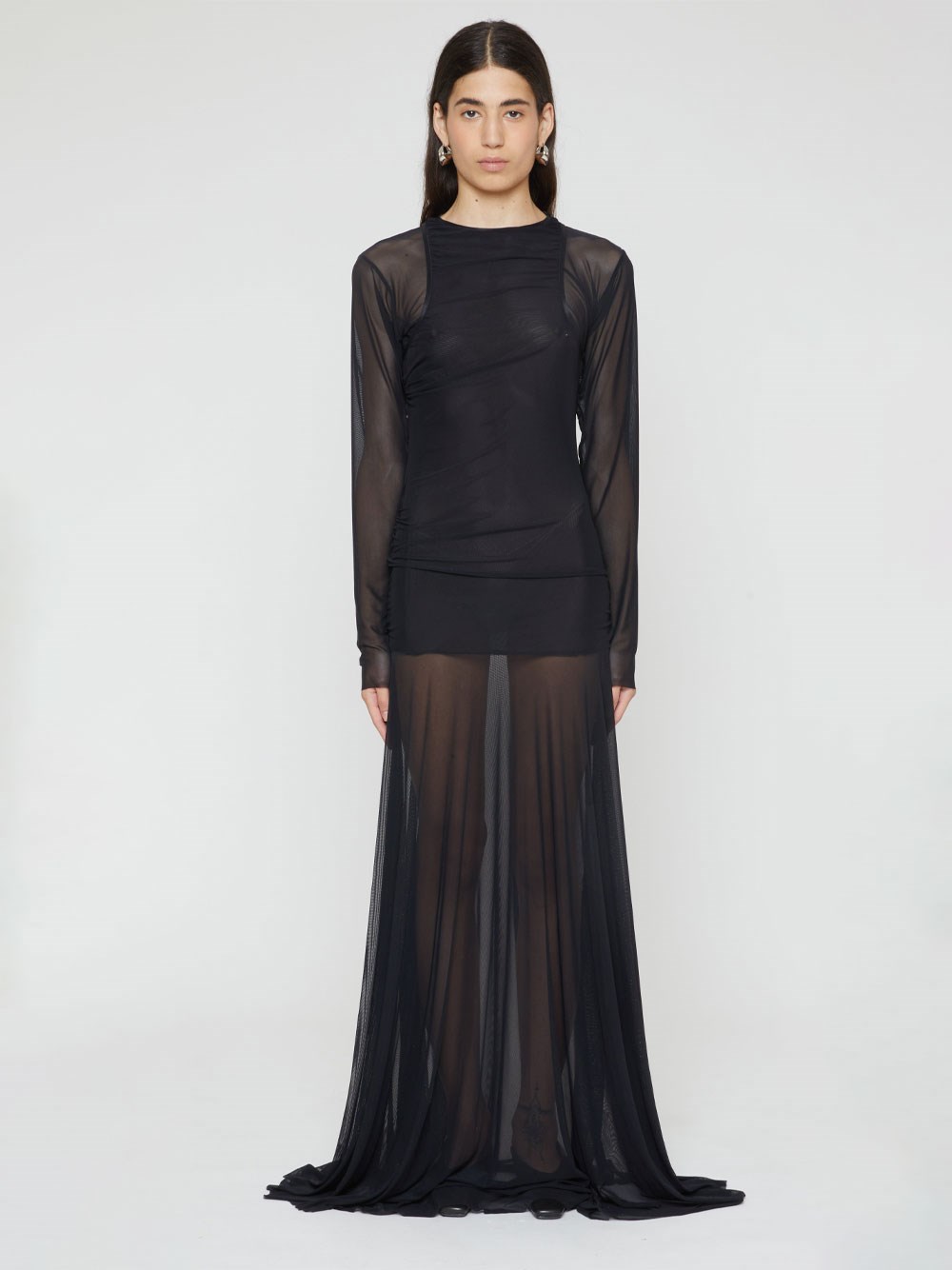 SHEER LAYERED LONG DRESS