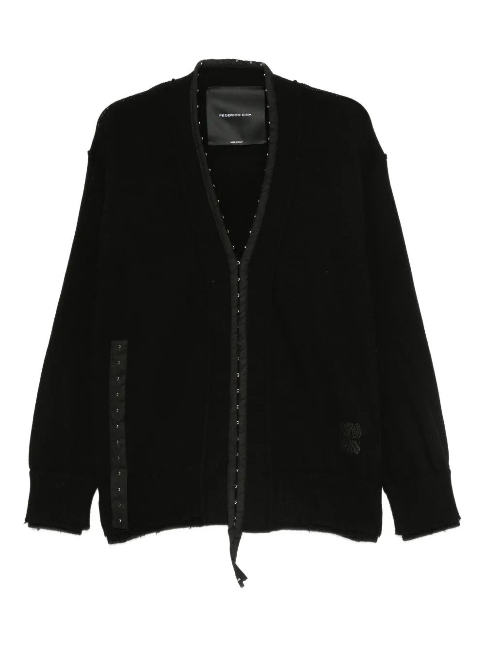 Federico Cina Corset Distressed Cardigan Clothing In Black