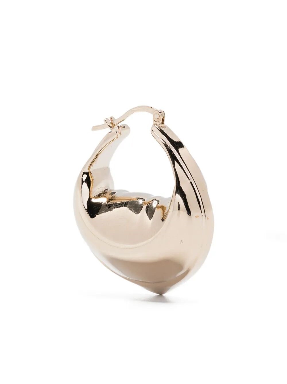 Federico Cina Tortellino Curved Brass Hoop Earrings In Gold