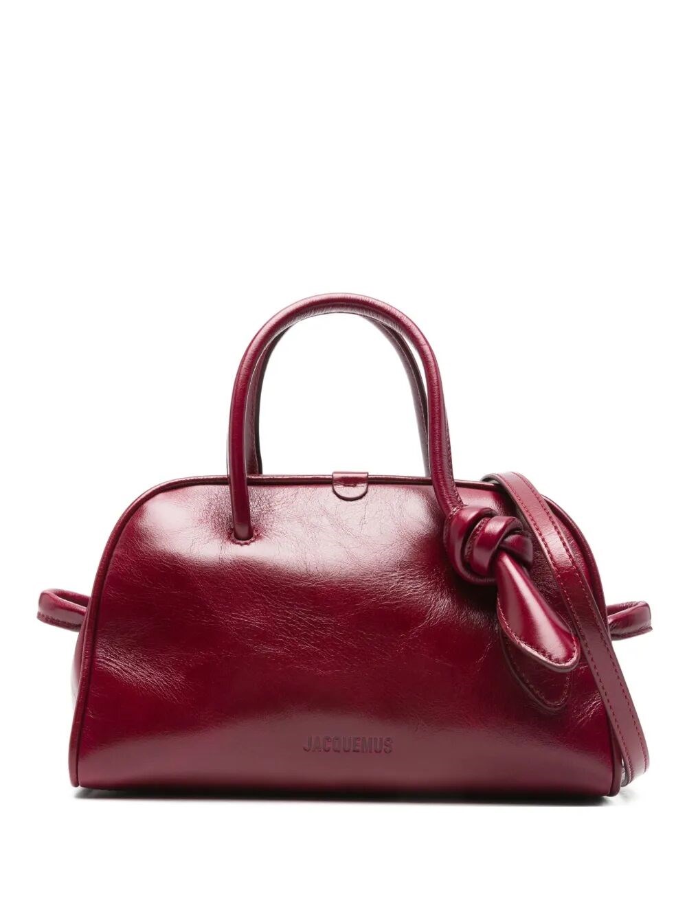 Jacquemus Le Petit Turismo In Shiny Vintage-finished Leather In Red