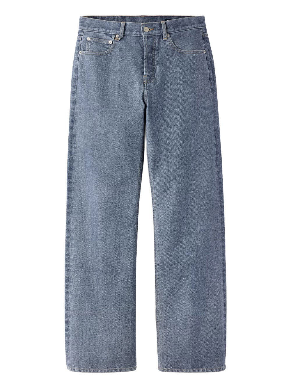Jacquemus Straight Cut Denim Trousers Pockets In Blue