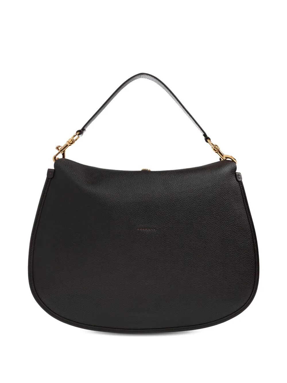 BUCKLE-FASTENING EXTRA-LARGE LEATHER SHOULDER BAG