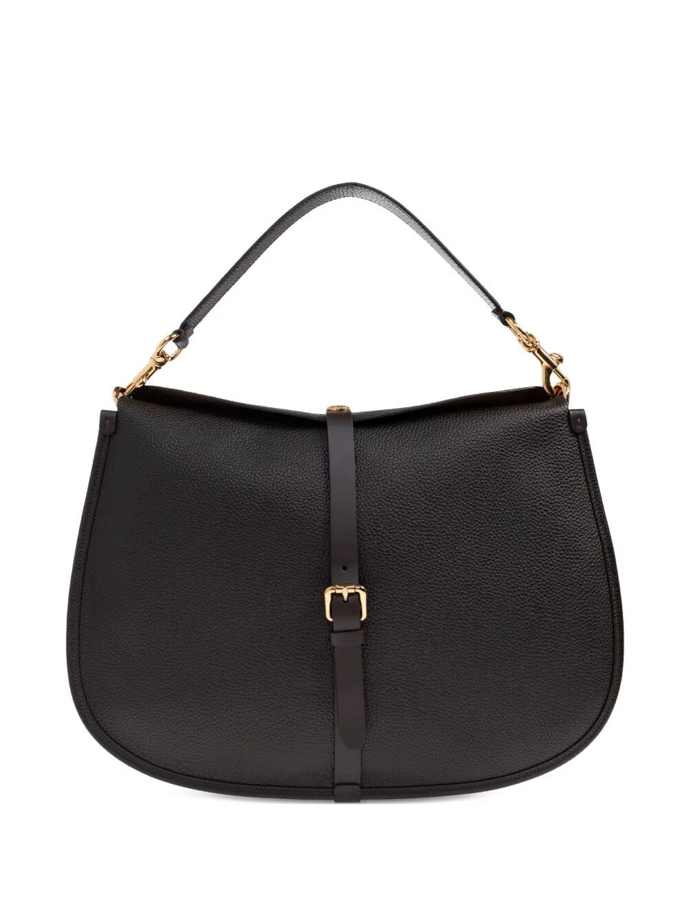 Etro Buckle-fastening Extra-large Leather Shoulder Bag In Brown