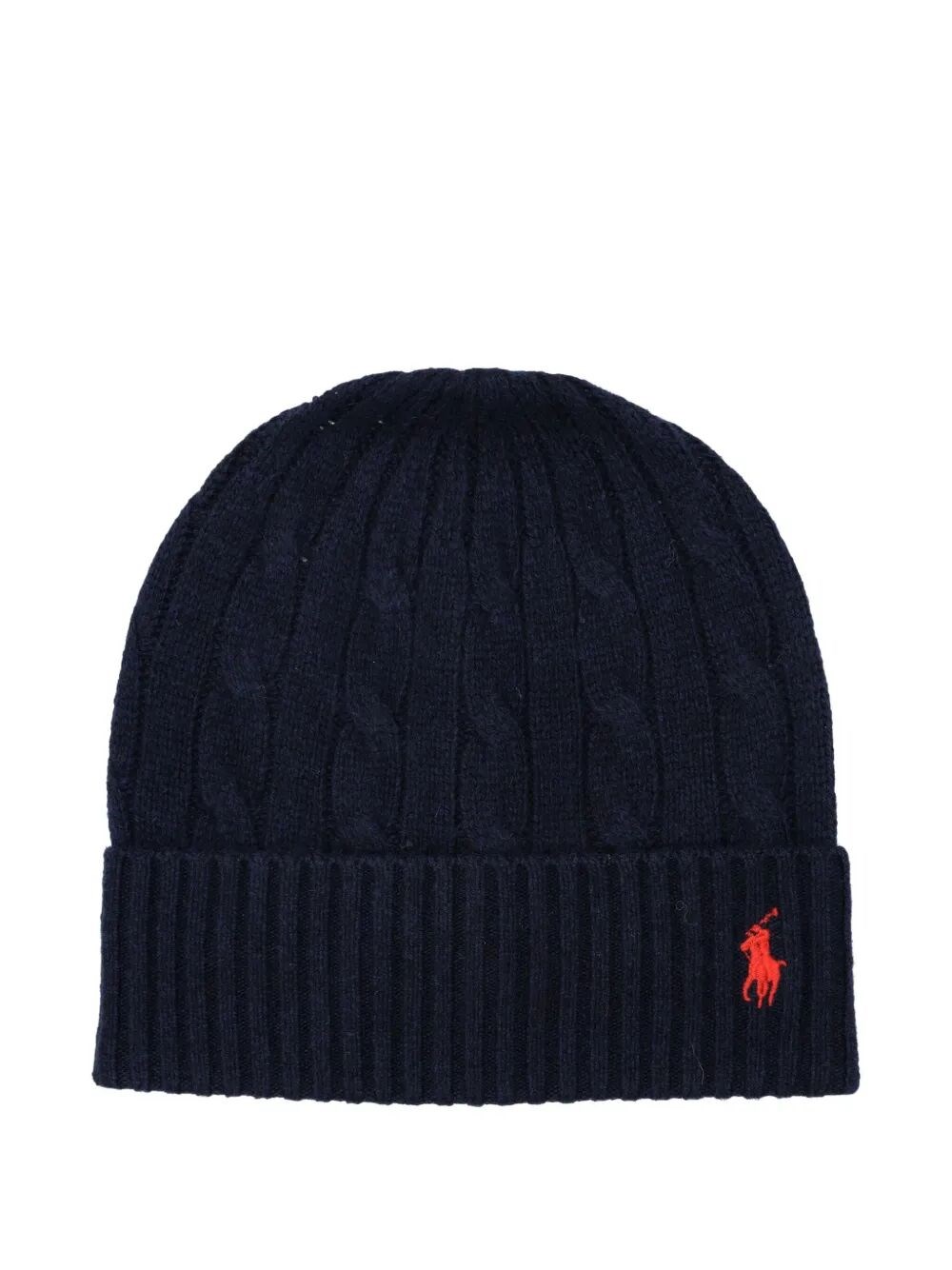 Polo Ralph Lauren Womens Hunter Navy Cable Knitted Wool And Cashmere Beanie In Blue