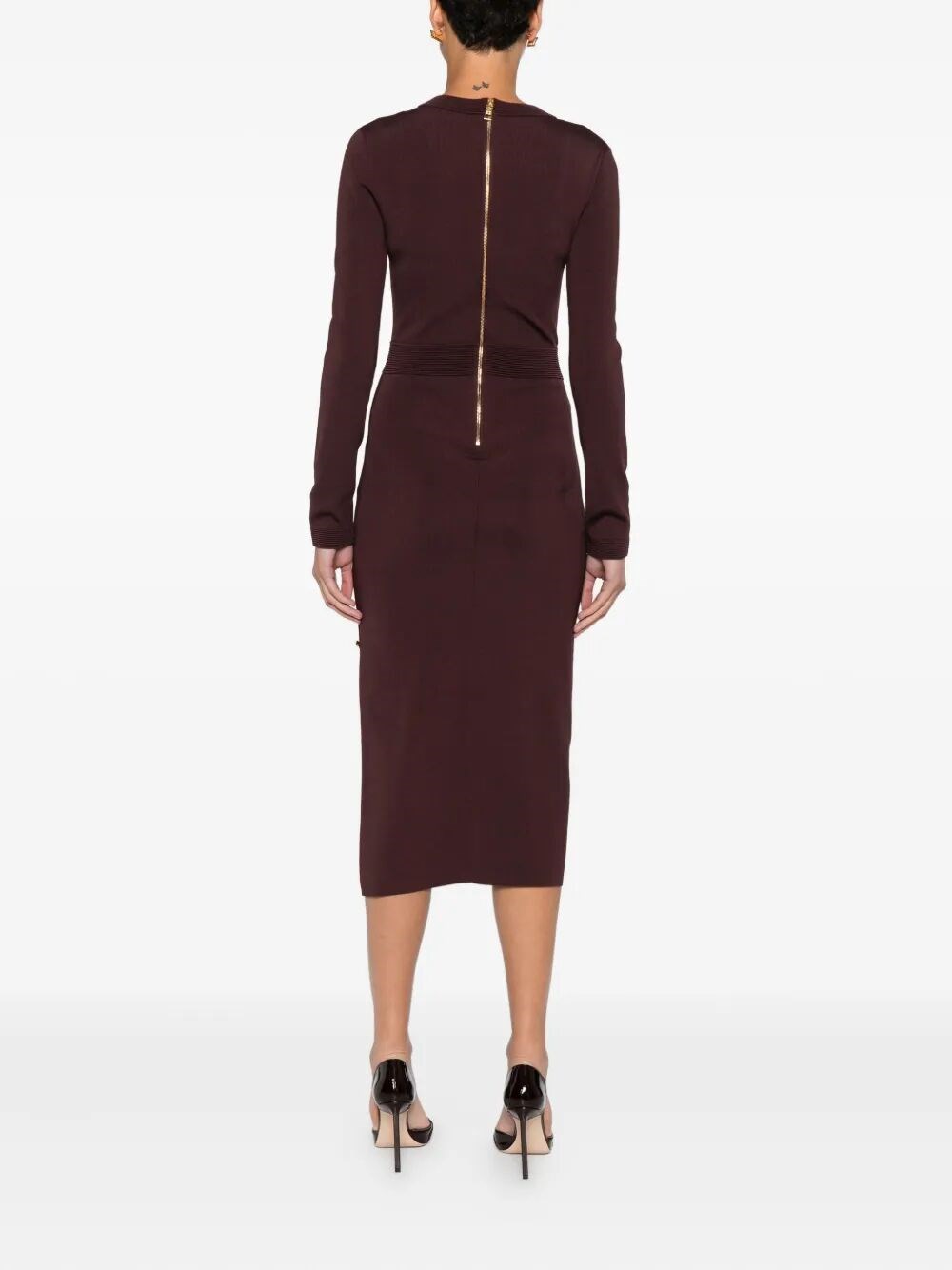 SHORT RIBBED DRESS WITH CHAIN ??DECORATION