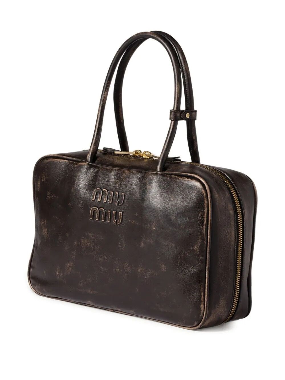 BEAU VINTAGE-EFFECT NAPPA LEATHER BAG