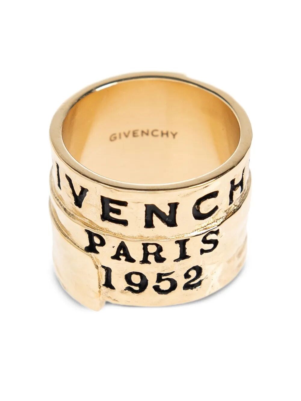 GIVENCHY TAPE RING IN METAL AND ENAMEL 