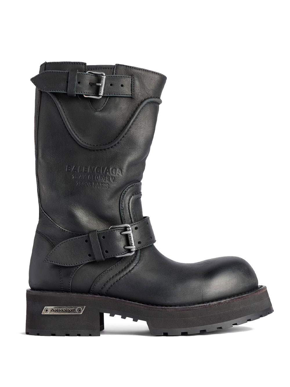 Balenciaga Venom Boots In Worn-out Effect Leather In Black