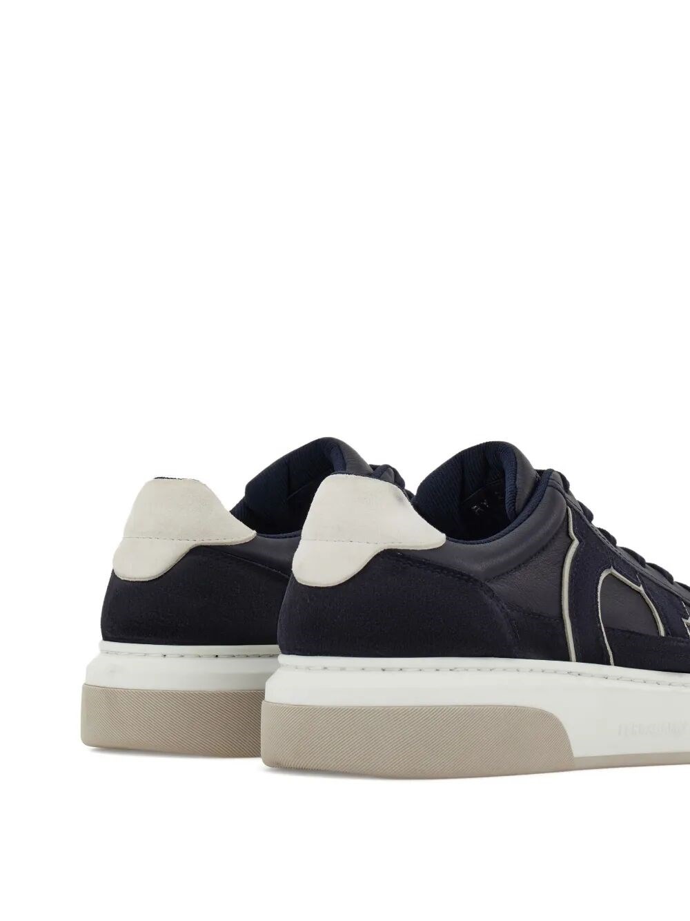 CASSINA GAN2 LEATHER SNEAKERS WITH SUEDE DETAILS
